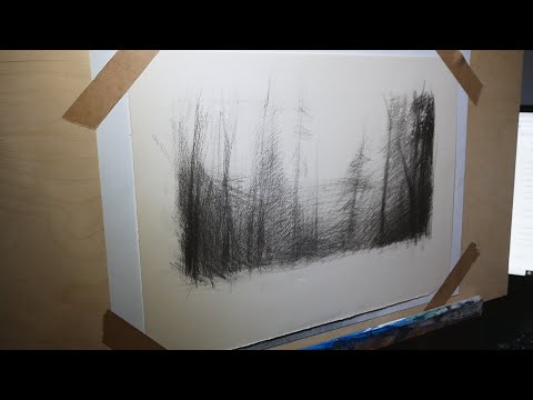 Drawing a Moody Chalk + Charcoal Landscape - Part 1
