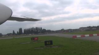 preview picture of video 'VLM Airlines Fokker 50 OO-VLP departing Antwerp bound for London City'