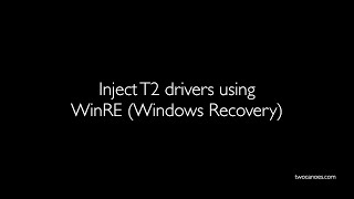 Inject T2 drivers using WinRE (Windows Recovery)