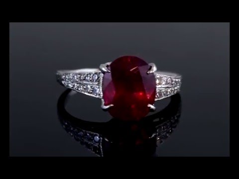 Stunning Platinum Diamond & Ruby Filigree Ring Size 8 51870 Ring