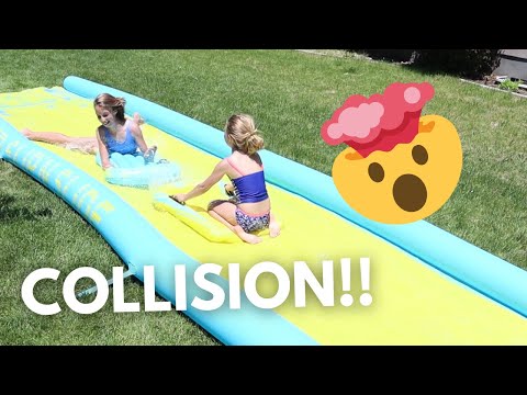 Slip And Slide Collision | Costco's Biggest Water Slide