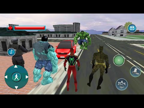 Hybrid Superhero Vs Super Villains - Spider hero vs Hulk & Batman Epic Battle Walkthrough