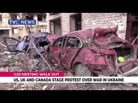 G20 Meeting US, UK and Canada Stage Protest Over War in Ukraine