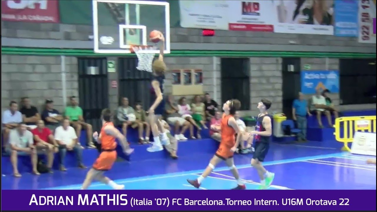 ADRIAN MATHIS (Italia '07) FC Barcelona. Torneo Internacional Cadete-U16M Orotava 22 #BasketCantera.TV