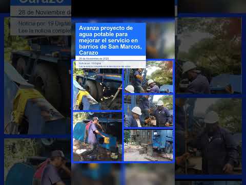 Avanza proyecto de agua potable para mejorar el servicio en barrios de San Marcos, Carazo