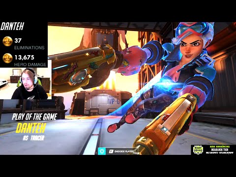 Danteh Pro Tracer - 37 elims! POTG! [ Overwatch Season 27 Top 500 ]