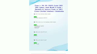 Exam 1 NR 325 NR325 Latest 2025 2026 Update Adult Health II Guide  Questions  Answers Grade A 100% C