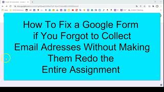 How to Fix a Google Form with No Email Addresses
