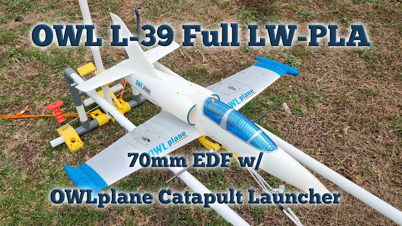OWLplane 3D Printed Catapult Launcher with 70mm EDF OWL L-39 LW-PLA