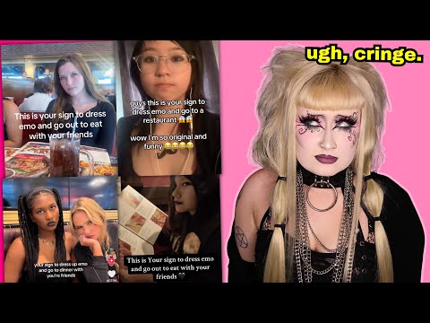 “dressing up as an emo” tiktok trend is MEGA cringe…