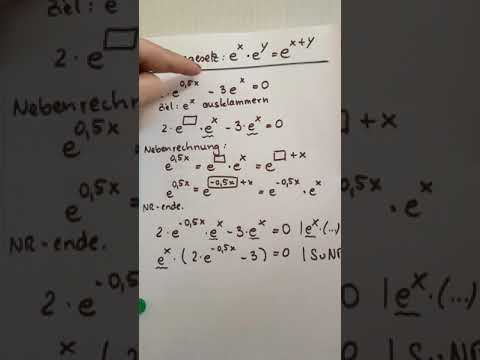 Mathe A036: Ausklammern mit Potenzgesetz eine Potenz mit Basis e