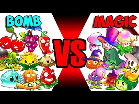 All Plants Team BOMB vs MAGIC - Who Will Win? - Pvz 2 Team Plant vs Team Plant (v10.2.2)