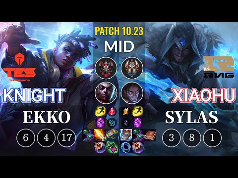 TES knight Ekko vs RNG Xiaohu Sylas Mid - KR Patch 10.23