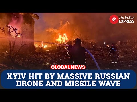 Russian Strikes Hit Kyiv, Set Trucks Ablaze, Damage Roshen Factory