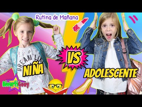 RUTINA DE MAÑANA DE COLEGIO ¡¡Niños Vs Adolescentes!! en la Escuela
