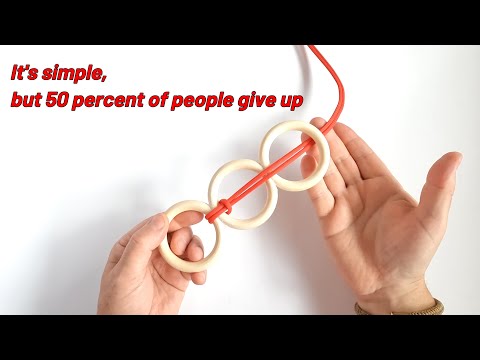 3 Rings Puzzle - How to Make and Solve Rope and Ring Puzzle #paracord