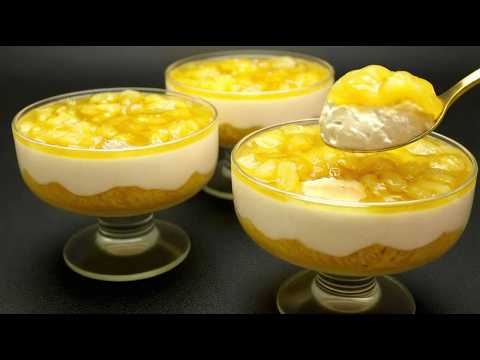 意大利人最爱的菠萝甜点，入口即化！ 5分钟就能做出菠萝慕斯！没有烤箱！