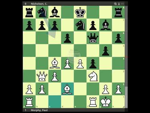 Morphy, Paul - Nicholson, C. || Baltimore 1859 @chessbuddies 🔴 #PaulMorphy