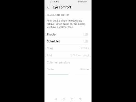 Eye protection in Huawei and Honor smartphones