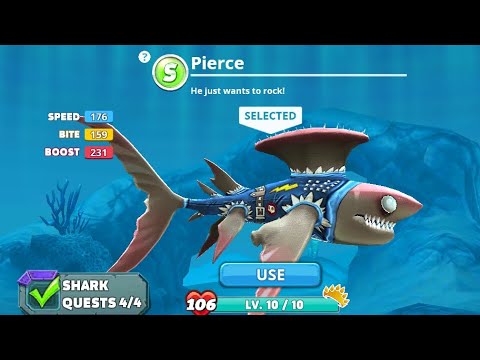 Pierce Shark 🦈 - Classic Mode Plays🔓- Hungry Shark World Full Gameplay HD | Hungry Shark Mod |