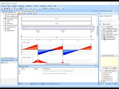 Durchlaufträger berechnen mit der Baustatik