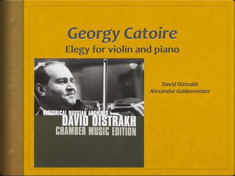 Catoire, Elegy for violin and piano - Video Score - David Oistrakh