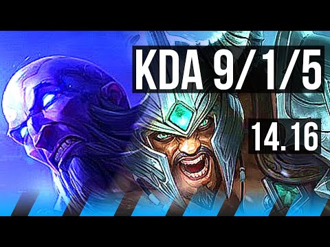 RYZE vs TRYNDAMERE (MID) | 9/1/5 | NA Grandmaster | 14.16