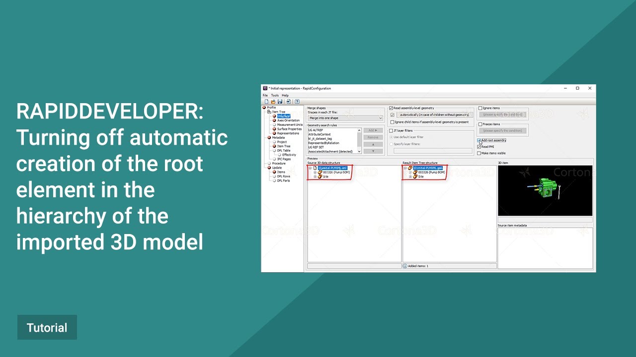 RapidDeveloper Tutorial. Turning off automatic creation of the root element.