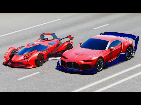 Bugatti Atlantic GTR Concept vs Lamborghini V12 Vision GT at Drag Race 20 KM