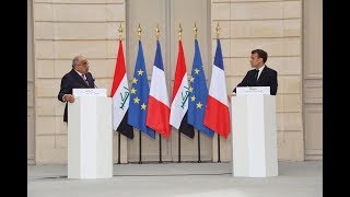 المؤتمر الصحفي المشترك بين رئيس مجلس الوزراء عادل عبدالمهدي والرئيس الفرنسي ايمانويل ماكرون