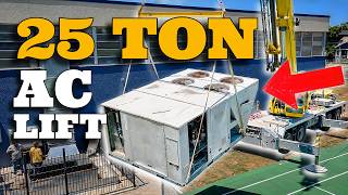 This AC Replacement Needed a CRANE 😳 | 25 Ton Commercial HVAC