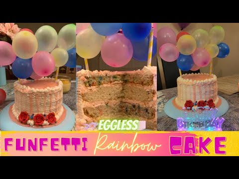 Funfetti Rainbow Cake| Eggless| Easy cake recipe| Soft & Moist| Chappan Bhog @TheTerraceKitchen