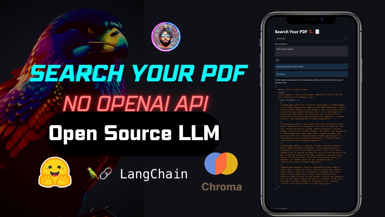 Search Your PDF App using Langchain, ChromaDB, and Open Source LLM: No OpenAI API (Runs on CPU)