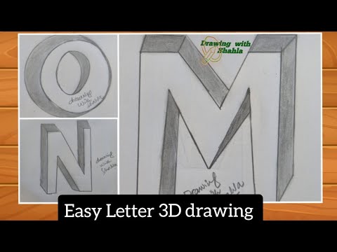 Very Easy! How To Drawing 3D Floating Letter "M,N,O," Anamorphic Illusion 3D Trick Art on paper