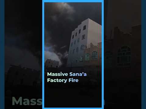 Huge Smoke Clouds Over Sana'a After Factory Fire