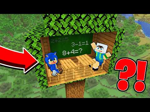 ENES VE BEBEK SONİC AĞACIN İÇİNE GİZLİ OKUL YAPTI 😱 Minecraft