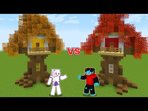 PepeSan TV - PEPS vs SHEYN TREE House Battle in Minecraft!