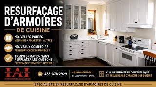 Resurfaçage d’armoires de cuisine | Avant / Après | Installation Aguilar Inc. | 