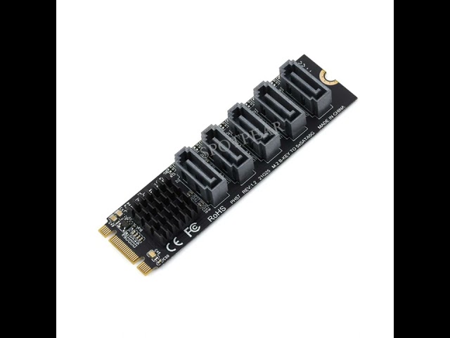 Vídeo relacionado con M.2 - Tarjeta de expansión SATA M-Key NVME SATA 3.0, 6 puertos, adaptador de 6 puertos con 6 cables SATA, adaptador M2 SATA para Windows/Linux/Mac (Plug & Play)