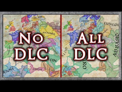 No DLC Vs All DLC - Crusader Kings 3 Double Timelapse - 867 Start - AI Only