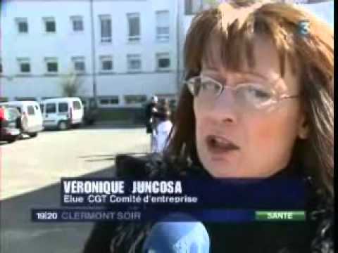 Débrayage du personnel du centre médical infantil de Romagnat le 20 mars 2009.