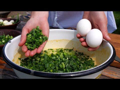 Just spring onions and eggs! A friend from Ukraine gave me this simple and delicious recipe!