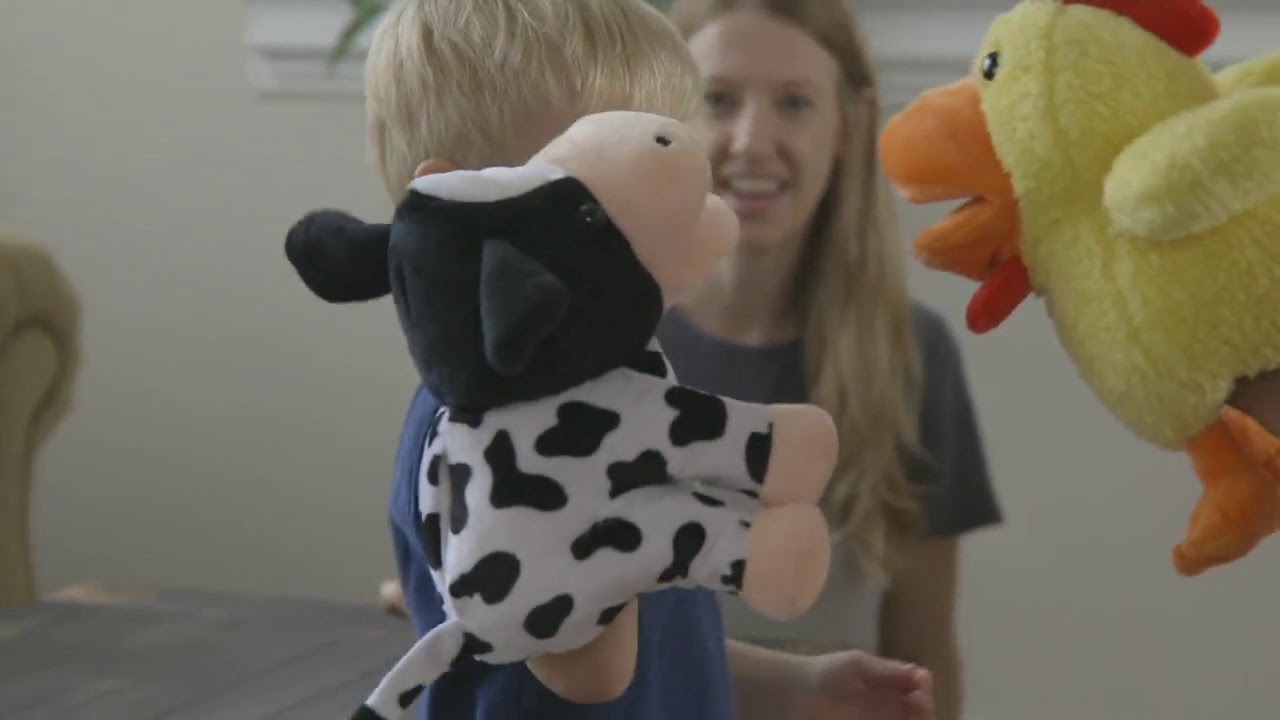Set of 2 Farm Animal Singing Hand Puppets on QVC