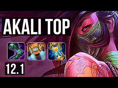 AKALI vs ZED (TOP) (DEFEAT) | Rank 2 Akali, Rank 4, 8 solo kills | EUW Grandmaster | 12.1
