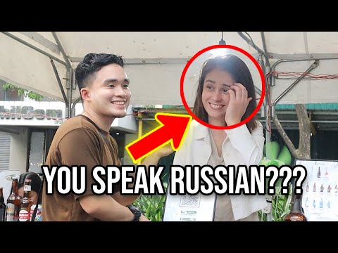 Belarusian girl's Reaction when Filipino guy talked in Russian 🇷🇺 🇧🇾