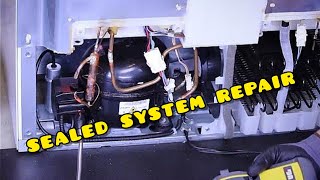 Frigidaire refrigerator not cooling - R600a sealed system repair