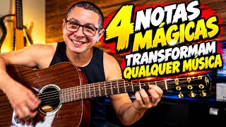 🎸Você só precisa de 4 NOTAS pra TRANSFORMAR QUALQUER MÚSICA no VIOLÃO 