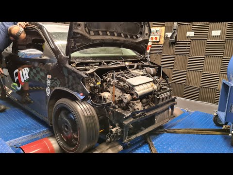 V5up volkswagen up powered by v5 dyno run 2.3L v5 engine swap