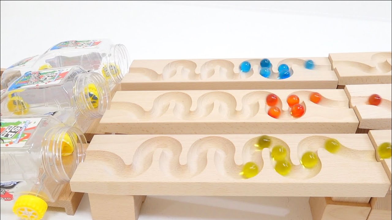 سباق ماربل ران ☆ كرات منحدر HABA تستمر في الطيران نحو السيارة