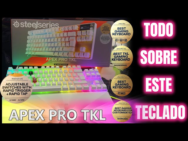 Vídeo relacionado con SteelSeries Apex Pro TKL Gen 3 - Teclado Mecanico Gaming - HyperMagnetic Interruptores OmniPoint 3.0 - Accionamiento Ajustable - Rapid Trigger - Preajustes - Rapid Tap - RGB - OLED - UK QWERTY